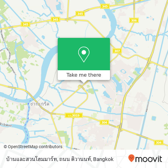 บ้านและสวนโฮมมาร์ท, ถนน ติวานนท์ map