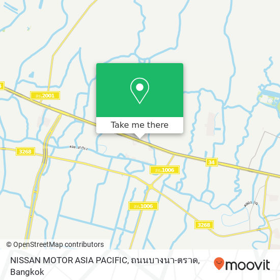 NISSAN MOTOR ASIA PACIFIC, ถนนบางนา-ตราด map