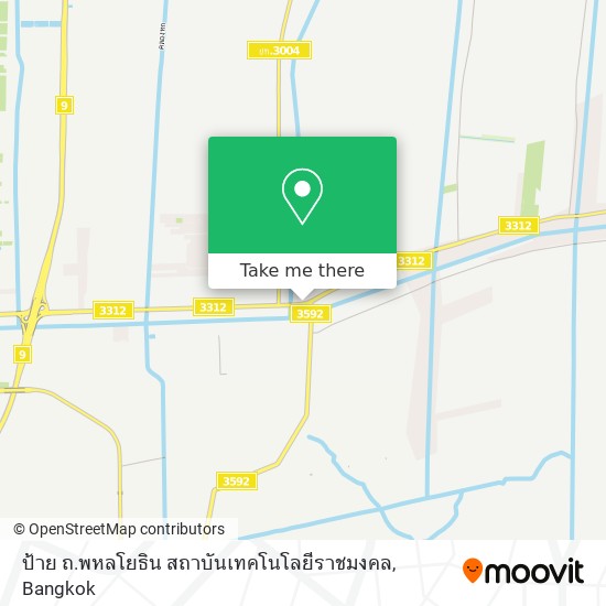 ป้าย ถ.พหลโยธิน สถาบันเทคโนโลยีราชมงคล map