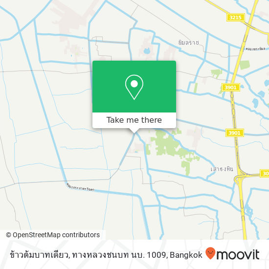 ข้าวต้มบาทเดียว, ทางหลวงชนบท นบ. 1009 map