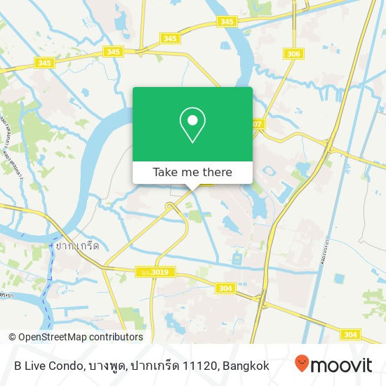 B Live Condo, บางพูด, ปากเกร็ด 11120 map