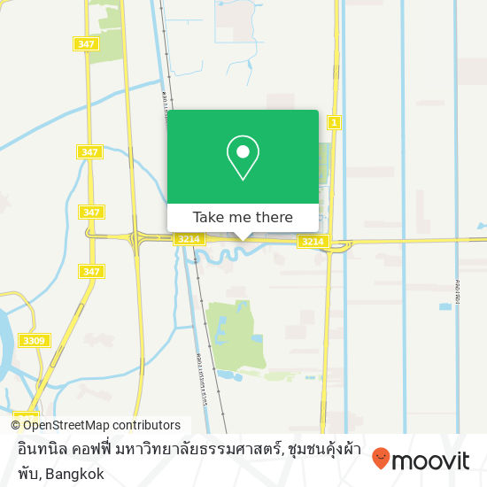 อินทนิล คอฟฟี่ มหาวิทยาลัยธรรมศาสตร์, ชุมชนคุ้งผ้าพับ map