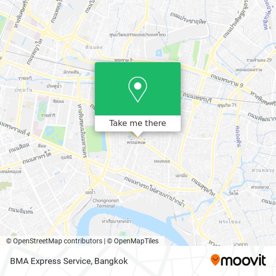 BMA Express Service map