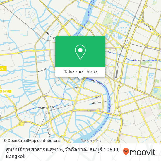 ศูนย์บริการสาธารณสุข 26, วัดกัลยาณ์, ธนบุรี 10600 map