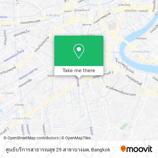 ศูนย์บริการสาธารณสุข 29 สาขาบางมด map