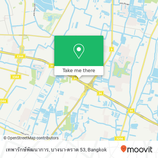 เทพารักษ์พัฒนาการ, บางนา-ตราด 53 map