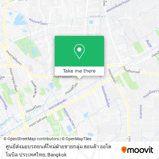 ศูนย์ส่งมอบรถยนต์ใหม่ฝ่ายขายกลุ่ม ฮอนด้า ออโตโมบิล ประเทศไทย map