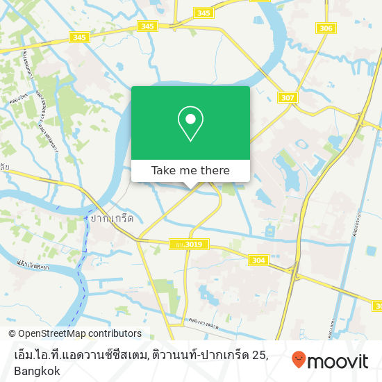 เอ็ม.ไอ.ที.แอดวานซ์ซีสเตม, ติวานนท์-ปากเกร็ด 25 map