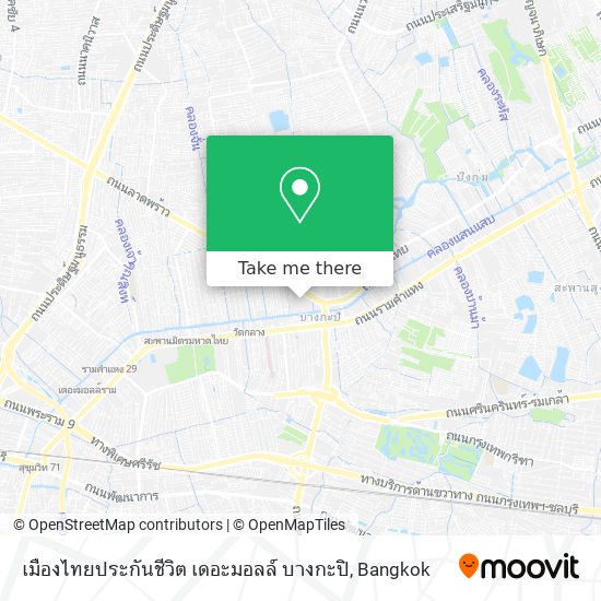 เมืองไทยประกันชีวิต เดอะมอลล์ บางกะปิ map