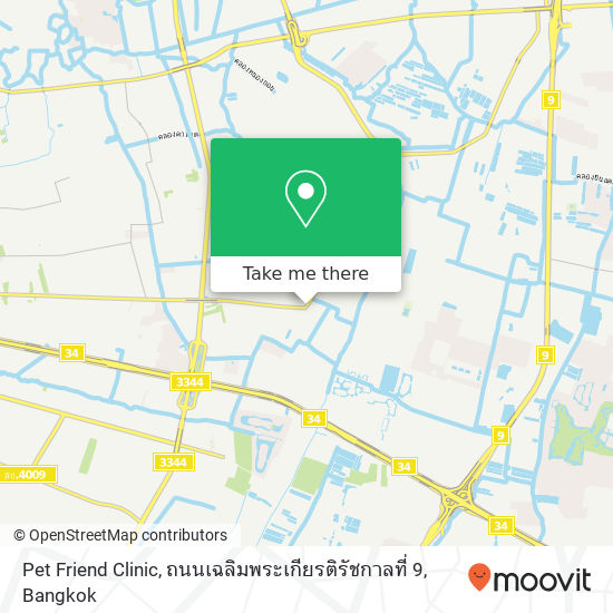 Pet Friend Clinic, ถนนเฉลิมพระเกียรติรัชกาลที่ 9 map