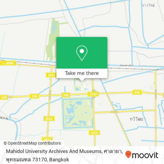 Mahidol University Archives And Museums, ศาลายา, พุทธมณฑล 73170 map