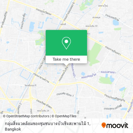 กลุ่มสิ่งแวดล้อมของชุมชนบางบัวเชิงสะพานไม้ 1 map