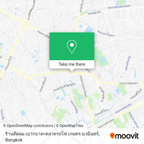 ร้านตัดผม เบากบาล<ตลาดรถไฟ เกษตร-นวมินทร์ map