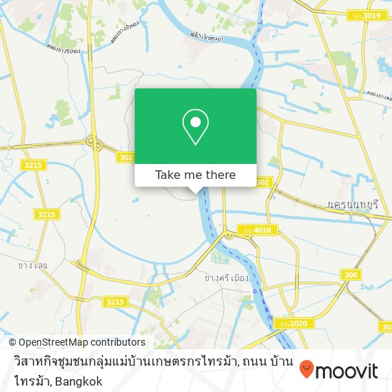 วิสาหกิจชุมชนกลุ่มแม่บ้านเกษตรกรไทรม้า, ถนน บ้านไทรม้า map