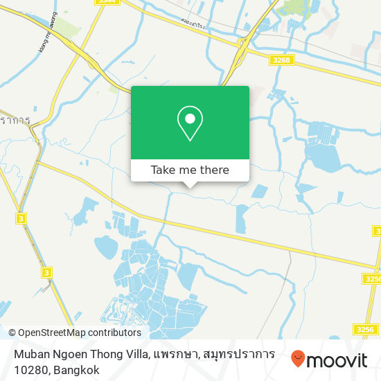 Muban Ngoen Thong Villa, แพรกษา, สมุทรปราการ 10280 map