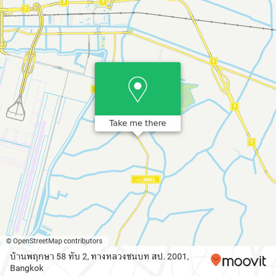 บ้านพฤกษา 58 ทับ 2, ทางหลวงชนบท สป. 2001 map