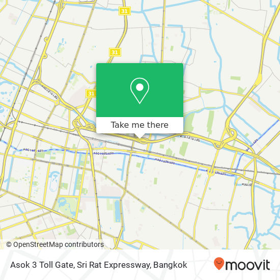 Asok 3 Toll Gate, Sri Rat Expressway map