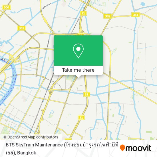 BTS SkyTrain Maintenance (โรงซ่อมบำรุงรถไฟฟ้าบีทีเอส) map