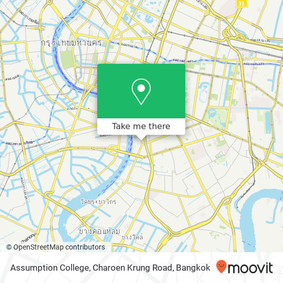 Assumption College, Charoen Krung Road map