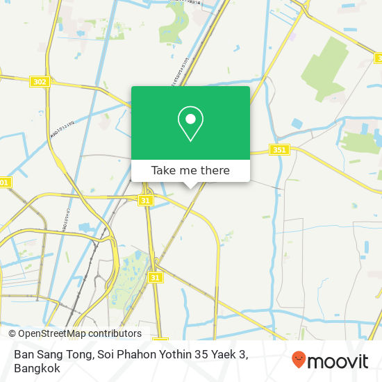 Ban Sang Tong, Soi Phahon Yothin 35 Yaek 3 map