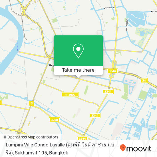 Lumpini Ville Condo Lasalle (ลุมพินี วิลล์ ลาซาล-แบริ่ง), Sukhumvit 105 map