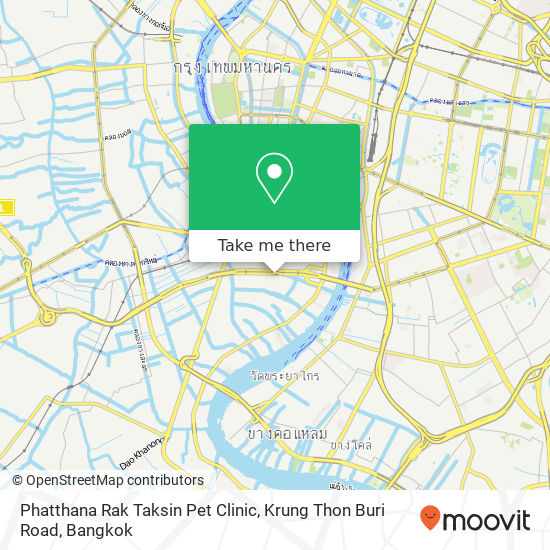 Phatthana Rak Taksin Pet Clinic, Krung Thon Buri Road map