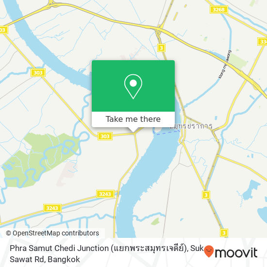 Phra Samut Chedi Junction (แยกพระสมุทรเจดีย์), Suk Sawat Rd map