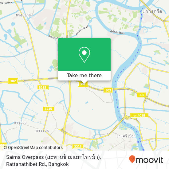 Saima Overpass (สะพานข้ามแยกไทรม้า), Rattanathibet Rd. map