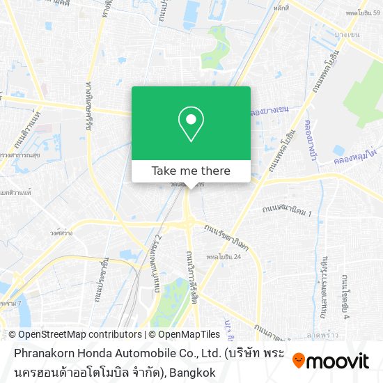 Phranakorn Honda Automobile Co., Ltd. (บริษัท พระนครฮอนด้าออโตโมบิล จำกัด) map
