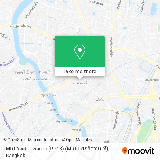 MRT Yaek Tiwanon (PP13) (MRT แยกติวานนท์) map
