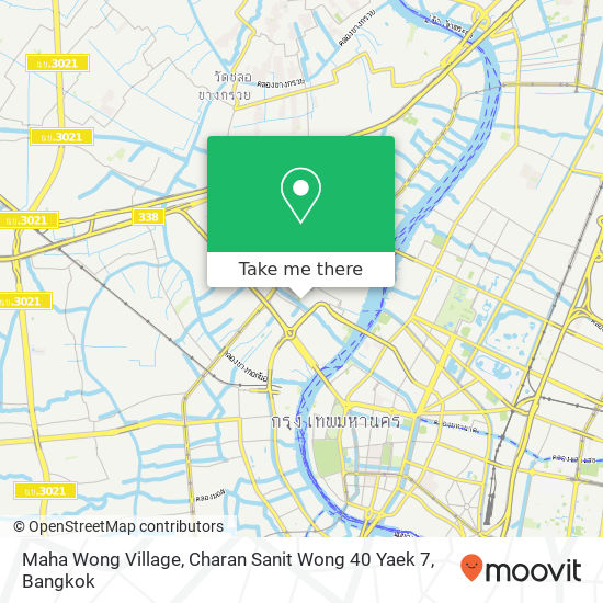 Maha Wong Village, Charan Sanit Wong 40 Yaek 7 map