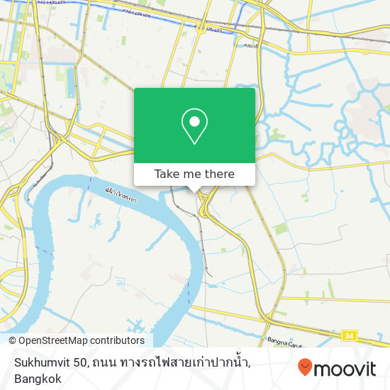 Sukhumvit 50, ถนน ทางรถไฟสายเก่าปากน้ำ map