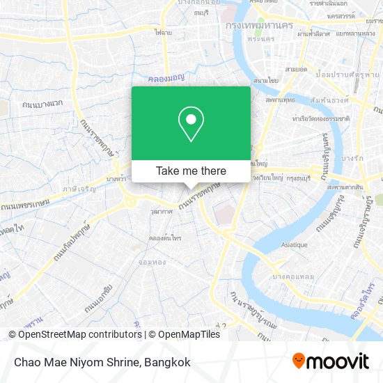 Chao Mae Niyom Shrine map