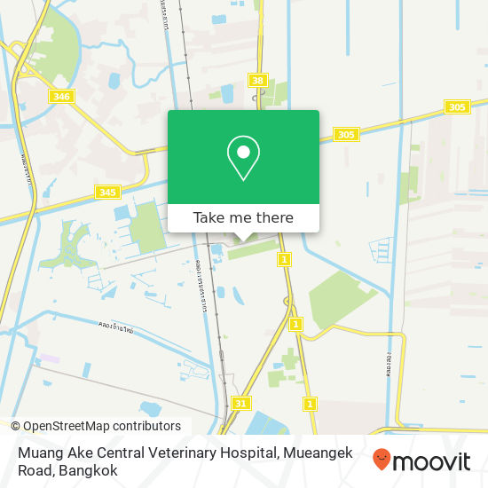 Muang Ake Central Veterinary Hospital, Mueangek Road map