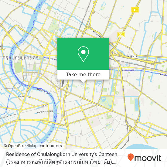 Residence of Chulalongkorn University's Canteen (โรงอาหารหอพักนิสิตจุฬาลงกรณ์มหาวิทยาลัย), Chulalongkorn University map