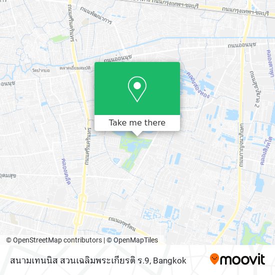 สนามเทนนิส สวนเฉลิมพระเกียรติ ร.9 map