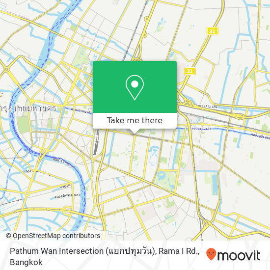 Pathum Wan Intersection (แยกปทุมวัน), Rama I Rd. map