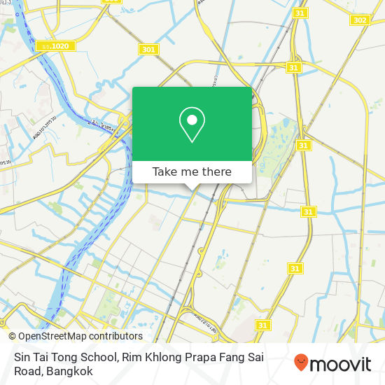 Sin Tai Tong School, Rim Khlong Prapa Fang Sai Road map