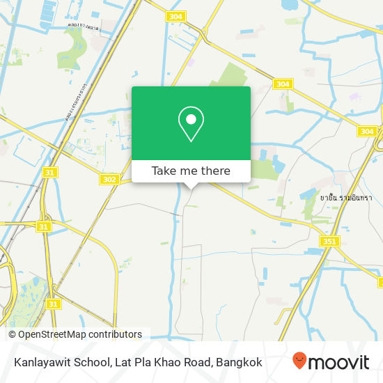 Kanlayawit School, Lat Pla Khao Road map