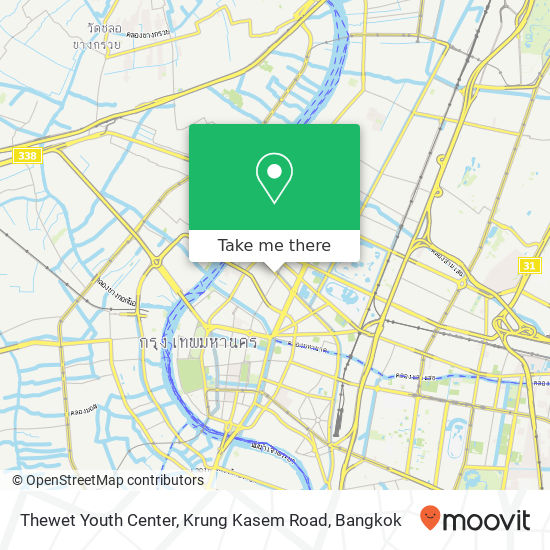 Thewet Youth Center, Krung Kasem Road map