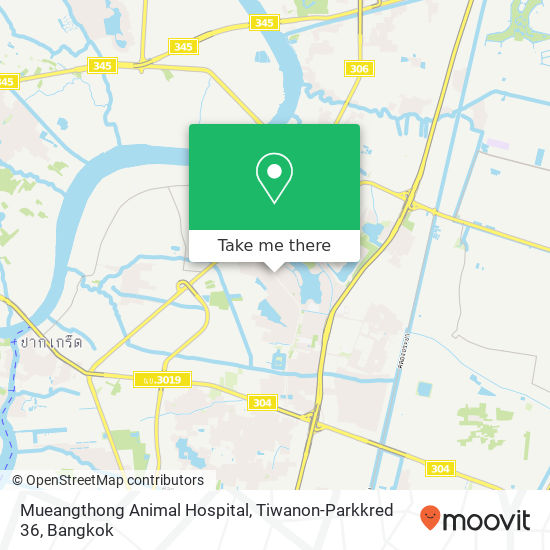 Mueangthong Animal Hospital, Tiwanon-Parkkred 36 map