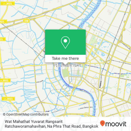 Wat Mahathat Yuvarat Rangsarit Ratchaworamahavihan, Na Phra That Road map
