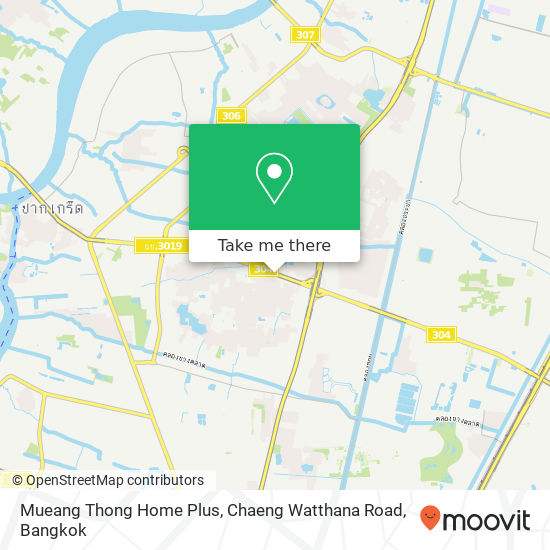 Mueang Thong Home Plus, Chaeng Watthana Road map