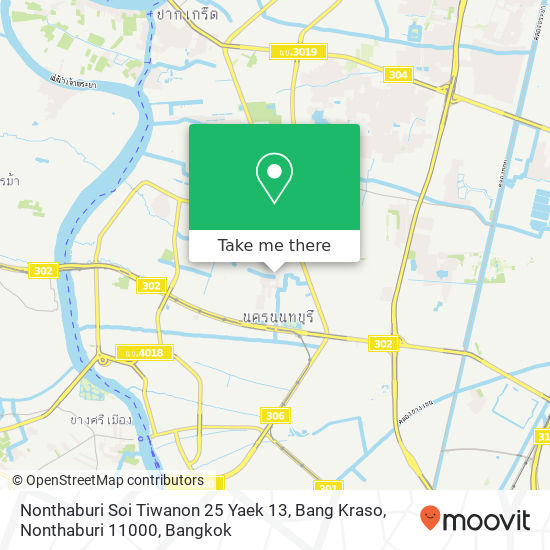 Nonthaburi Soi Tiwanon 25 Yaek 13, Bang Kraso, Nonthaburi 11000 map