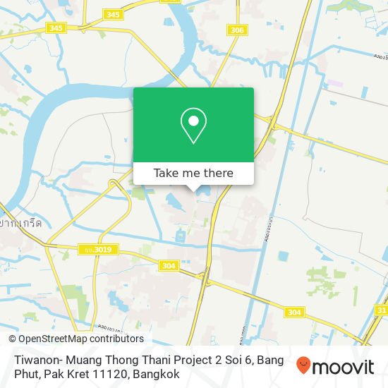 Tiwanon- Muang Thong Thani Project 2 Soi 6, Bang Phut, Pak Kret 11120 map