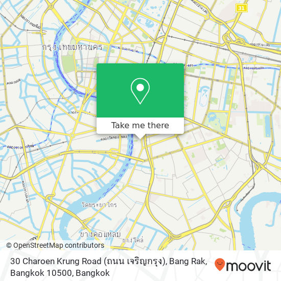 30 Charoen Krung Road (ถนน เจริญกรุง), Bang Rak, Bangkok 10500 map