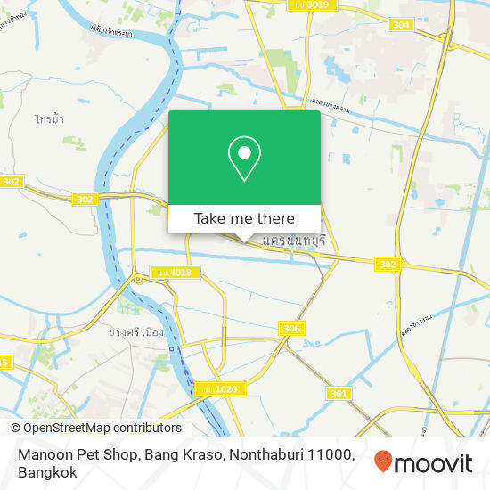 Manoon Pet Shop, Bang Kraso, Nonthaburi 11000 map