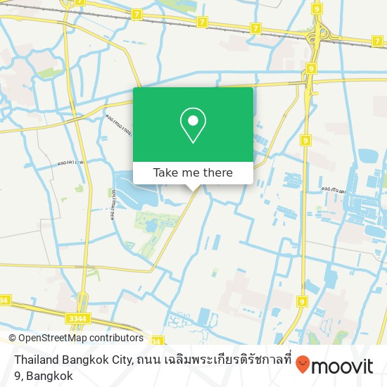 Thailand Bangkok City, ถนน เฉลิมพระเกียรติรัชกาลที่ 9 map