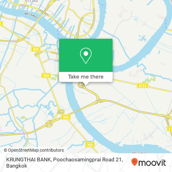 KRUNGTHAI BANK, Poochaosamingprai Road 21 map