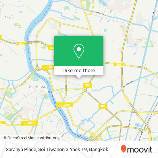 Saranya Place, Soi Tiwanon 3 Yaek 19 map